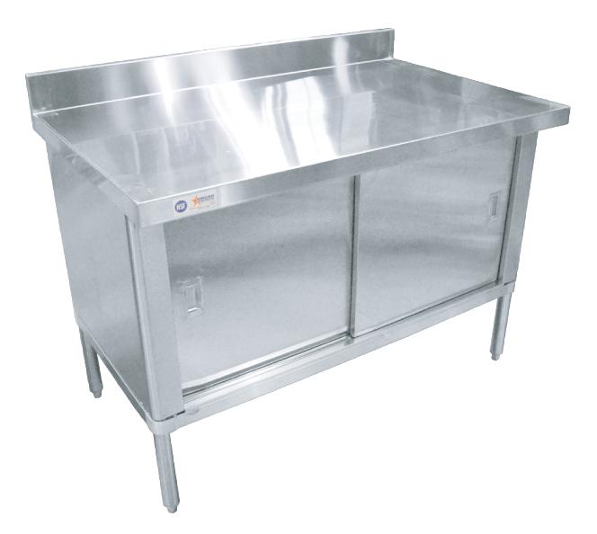 30� x 60� 430 Stainless Steel Knock-down Worktable with 4� Backsplash - Flush Edge